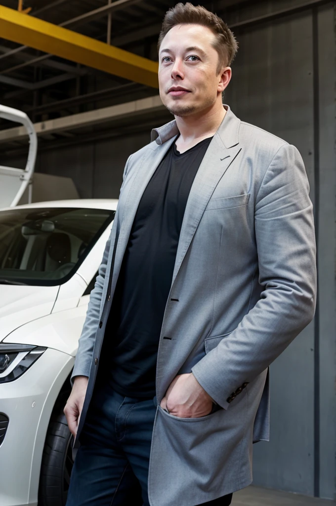 Elon musk with money in one hand