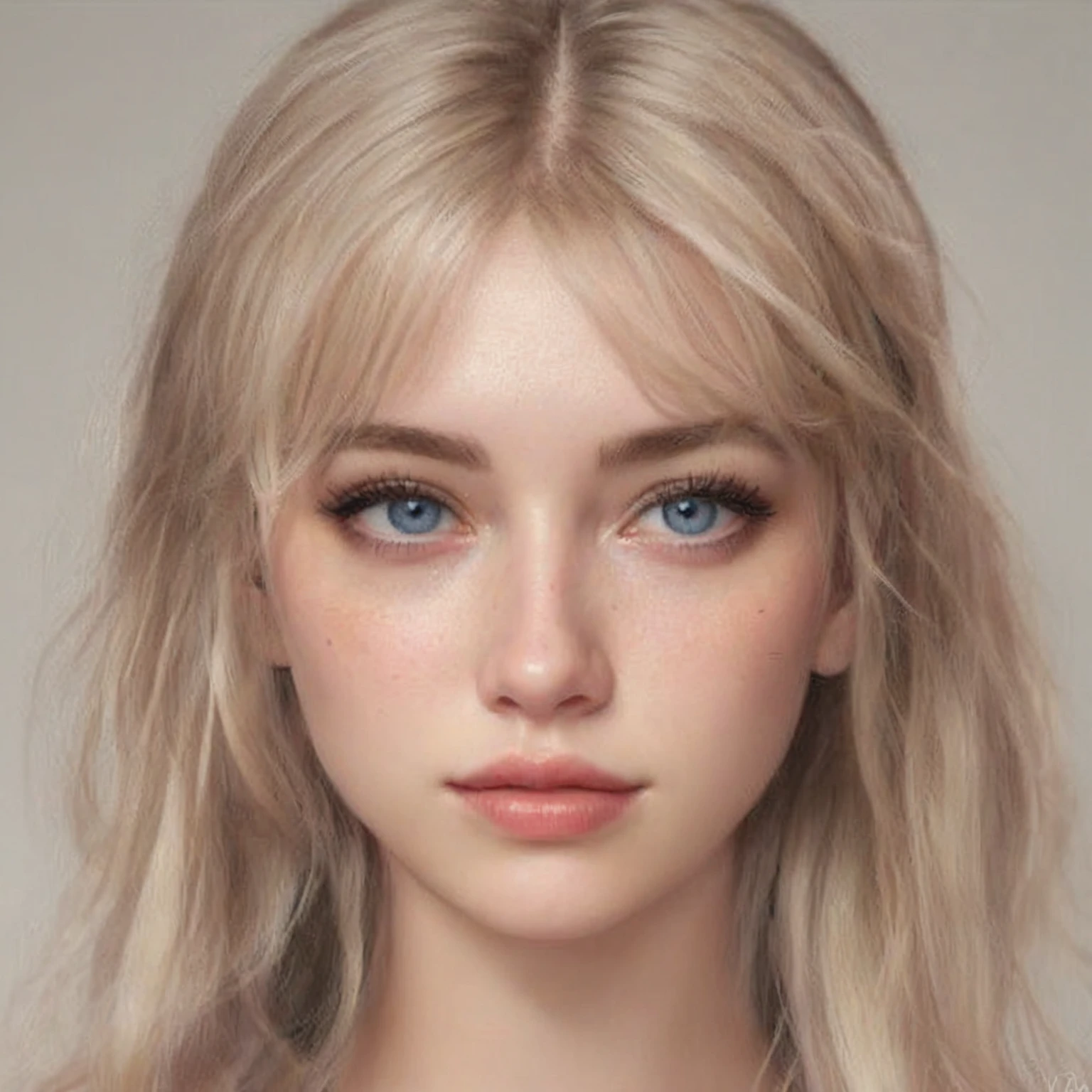 a close up of a woman with blonde hair and blue eyes, beautiful realistic face, photorealistic beautiful face, , hyperrealistic teen, kawaii realistic portrait, realistic beautiful face, accurate ultra realistic faces, hyperrealistic beautiful face, realistic portrait, ultra - realistic faces, realistic art style