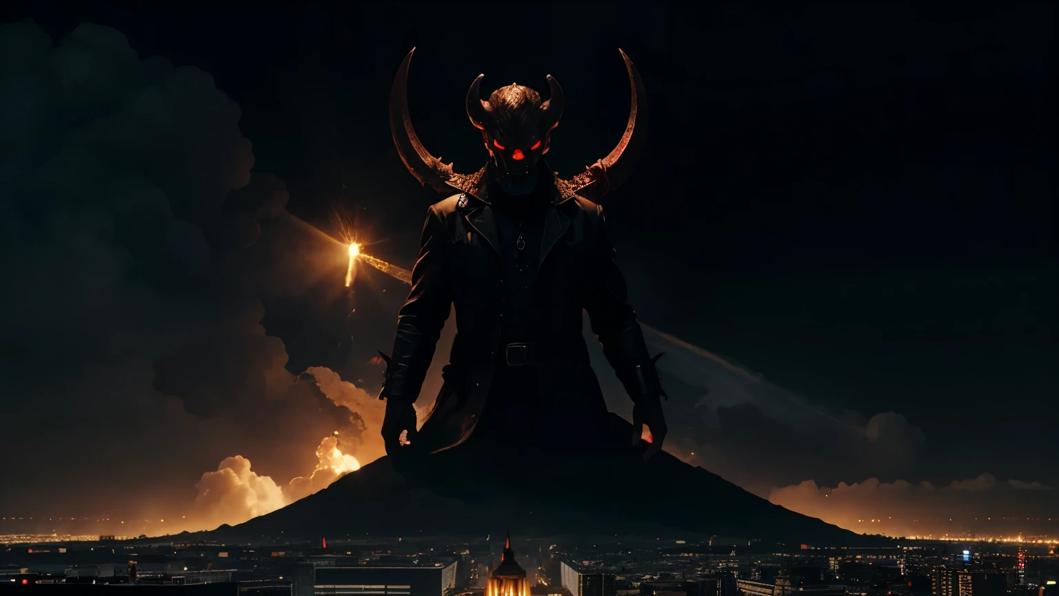 Ultraman Taro、Tokyo cityscape、Midnight、neon、A giant as tall as a building、Fighting Pose、slim、Muscular、Long limbs、Weapon、Gorgeous Body、Incitement、4K、Photorealistic、Portrait、male focus,highres,clear