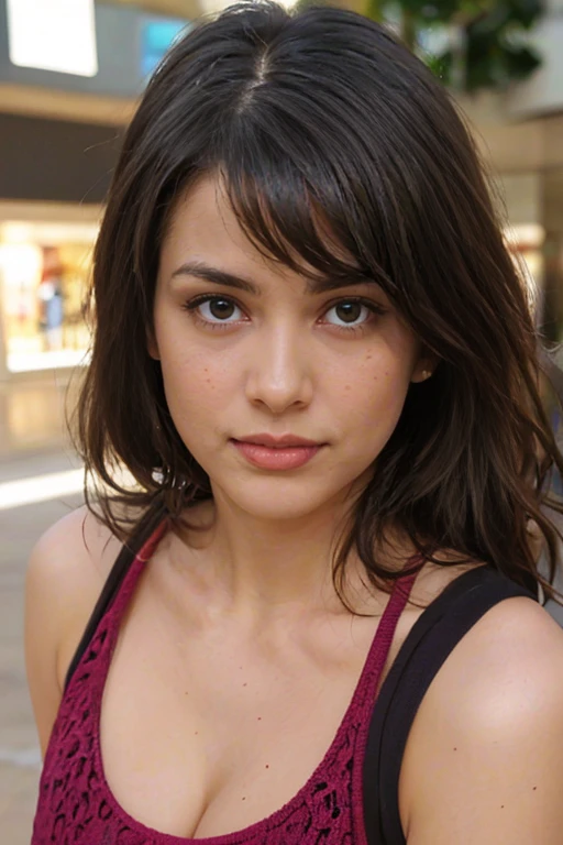 Realistic amateur photo posted to facebook , Young Female ,mall