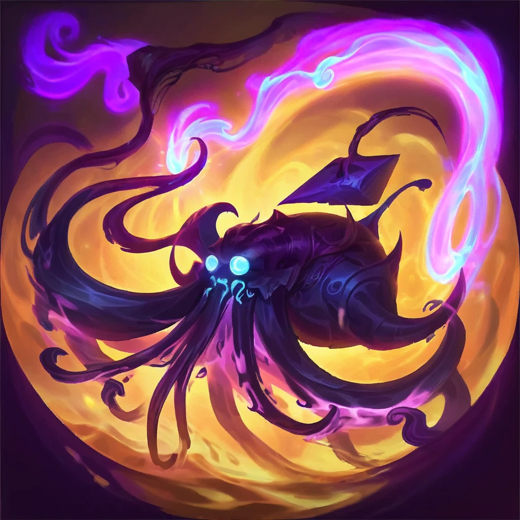 black dark light icon, dark tentacles, Tentacles of luminescence appear on your body, You can choose only one target to cast this spell..