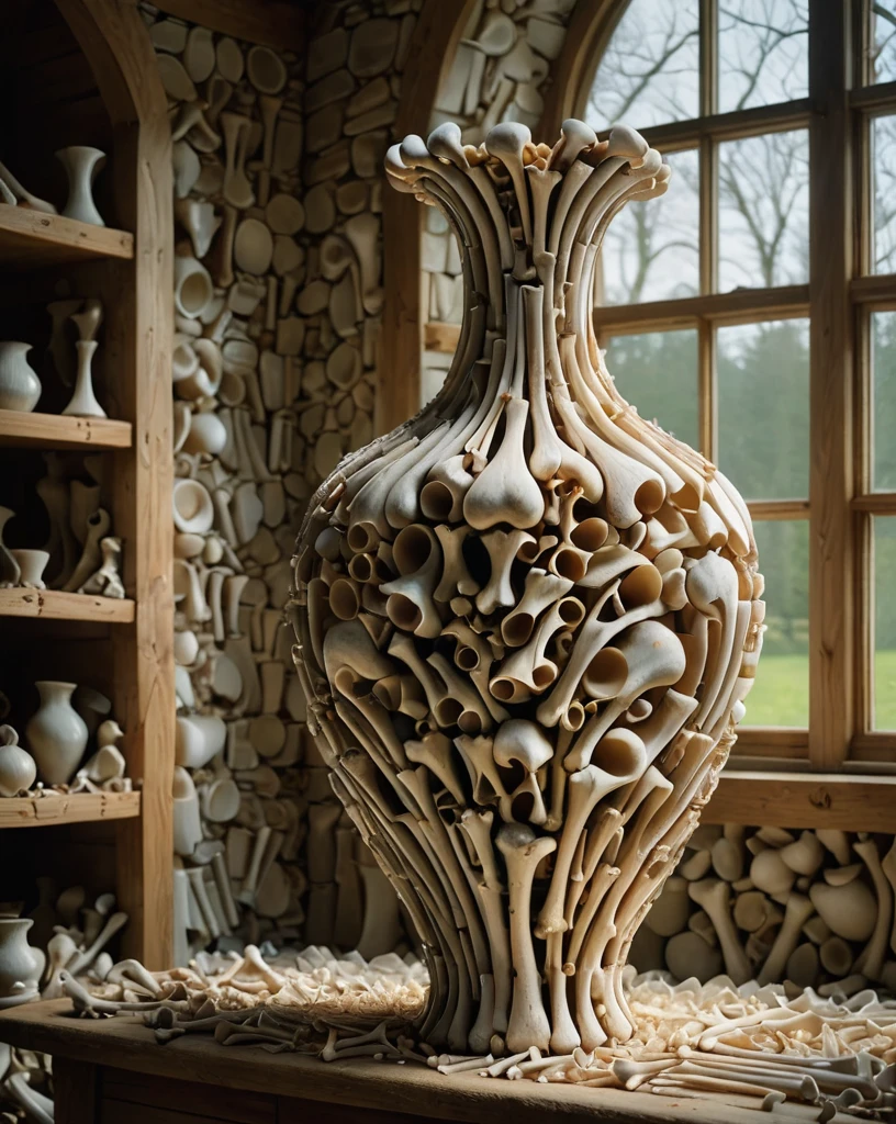 (stylized by Tony Cragg:1.1) , Sublime Elijah inside a Vase, inside a Farmhouse, shallow depth of field, Masterpiece, Action Painting, Ethereal Lighting, Fujicolor, ral-bnz