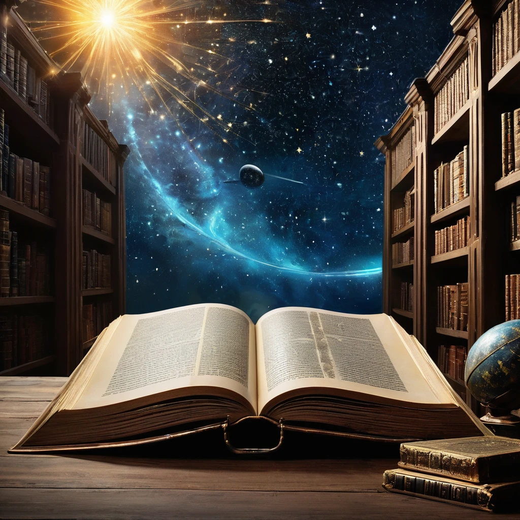 "Create a stunning cover for a history channel that blends the enchantment of ancient legends with the excitement of historical exploration. Imagine a vast, ancient library with towering shelves filled with glowing, magical books. In the center, a grand, open book on a pedestal emits a radiant light, with pages that seem to turn on their own, revealing intricate maps and mystical runes. Surrounding the book, ethereal images of famous historical figures and mythical creatures emerge from the pages, as if coming to life. Above, a celestial night sky with twinkling stars and constellations forms a backdrop, hinting at the infinite stories of the past. Include a majestic, legendary warrior helmet and a quill pen writing in mid-air, adding to the sense of wonder. Use an elegant, fantasy-inspired serif or handwritten font for the channel name and tagline, ensuring they are prominently displayed. Choose a rich, vibrant color palette with deep blues, golds, and shimmering silvers, creating a sense of depth and magic. The overall design should be enchanting and captivating, inviting viewers into a world where history and fantasy intertwine seamlessly."