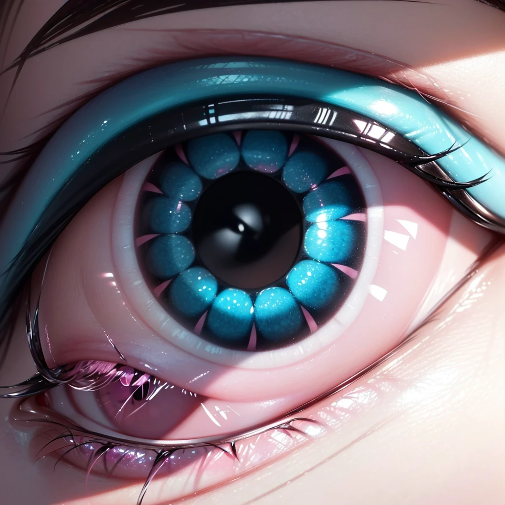 tmasterpiece，best qualtiy，highest  quality，ultra - detailed，Best resolution，8K，CG，illustration，realisticlying，(close look:1.1，Pink-white pupils:1.3，Growth ring pattern:1.2)