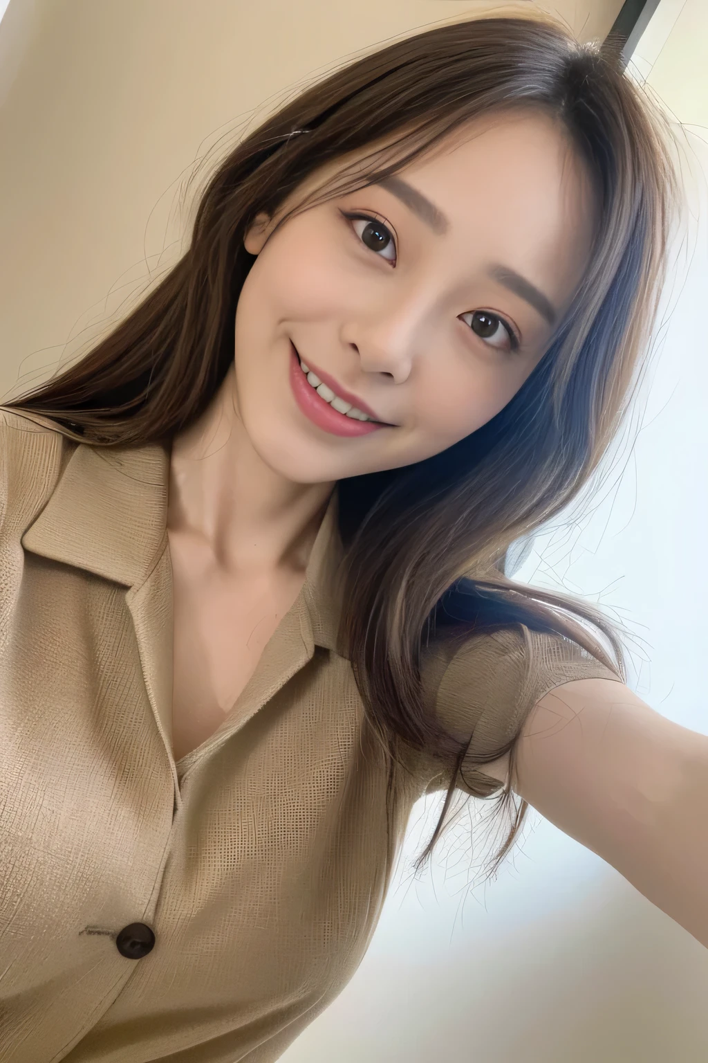 seed:2020674263.((Full body angle:1.1)).((Highest quality, 8K, masterpiece:1.3)), ((from below:1.1)).concentrated:1.2, Perfect body beauty:1.4, Hips:1.2, ((Delicate Hair)), (Colorful button-through crop shirt :1.1) , ((Highest quality、8k、masterpiece:1.3))、1 Girl、A sloppy smile、Esbian all over、Slim face、Big Boobs、Beautiful woman、(Dark Brown Hair)、Long Hair、1.1、Flickering Valley、Detailed eyes、double eyelid、Blurred Background、超Slim face、Smile、Looking down、stroll、
