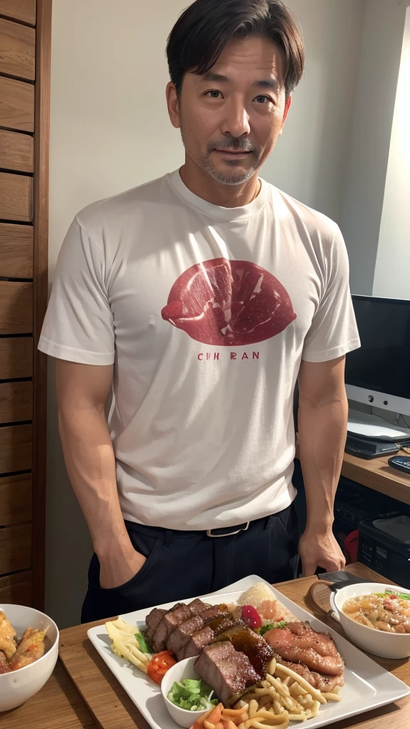 Refreshing man in his 40s、Short Hair、Chinese meat
