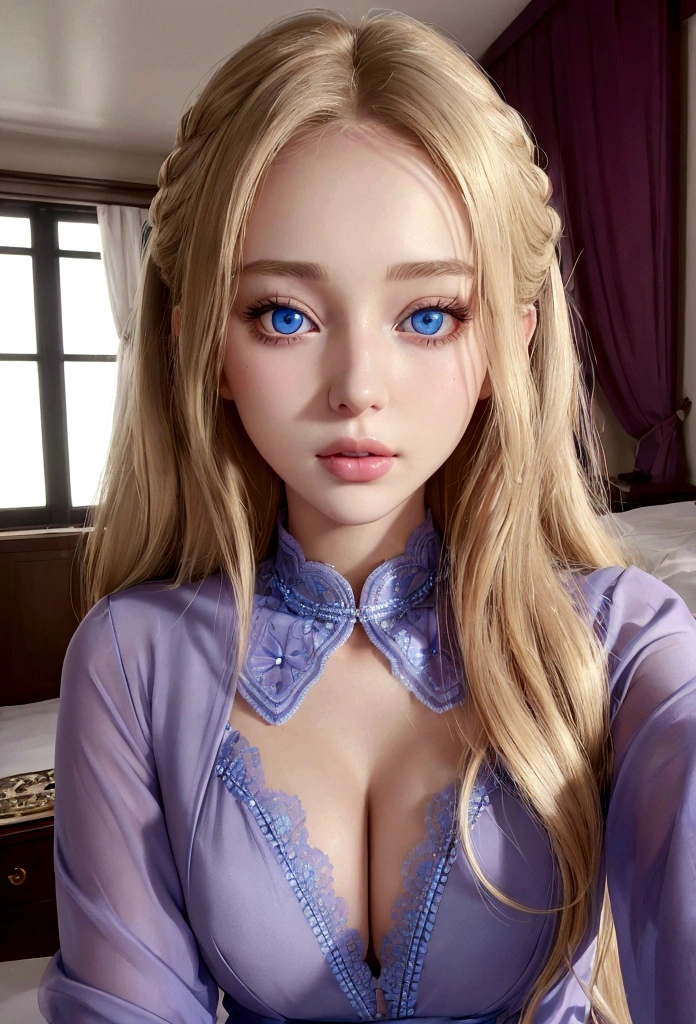 arafed woman fully , sexy girl with blue eyes, ultra realistic, meticulously detailed, portrait sophie mudd, blonde hair and large eyes, selfie of a young woman, bedroom eyes, violet myers, without makeup, natural makeup, looking directly at the camera, face with artgram, subtle makeup, stunning full body shot outside