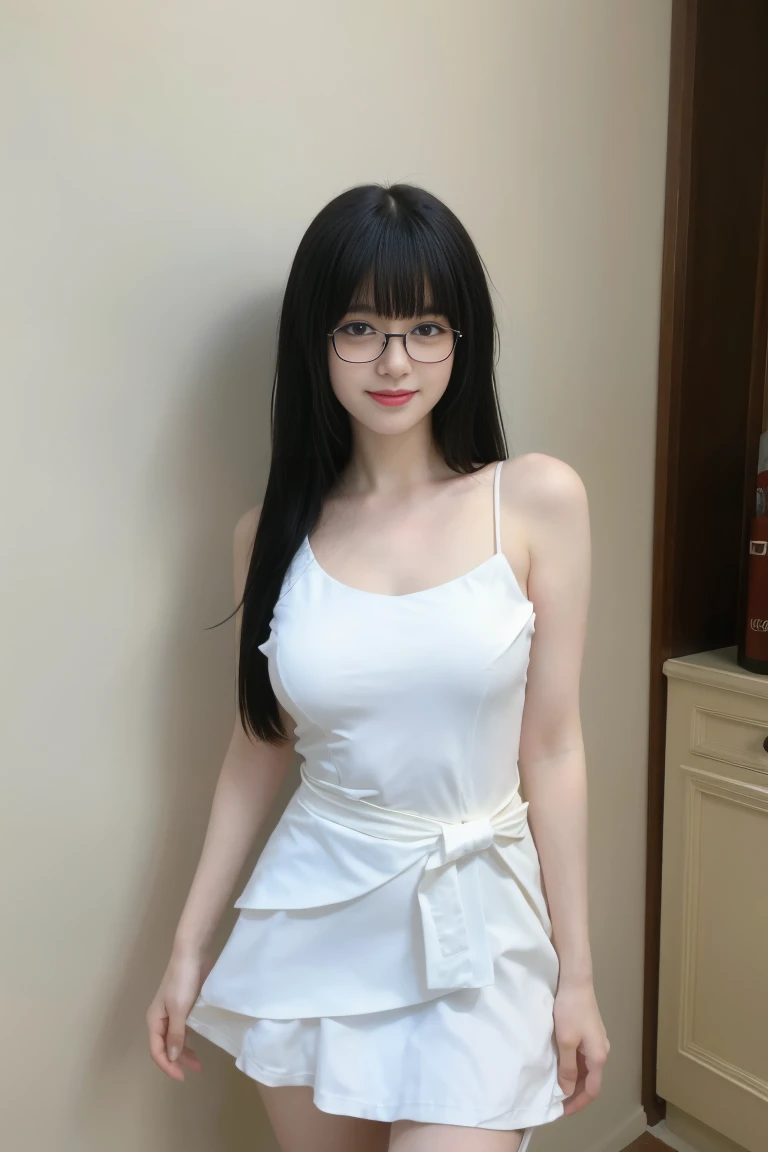 Tzuyu 1, woman, (Realistic), (Hyperrealism), (photoRealistic), Written boundary depth, eye make up:0.7 (whole body:1.8), (Large Bust),(Tight waist), Observe the audience,