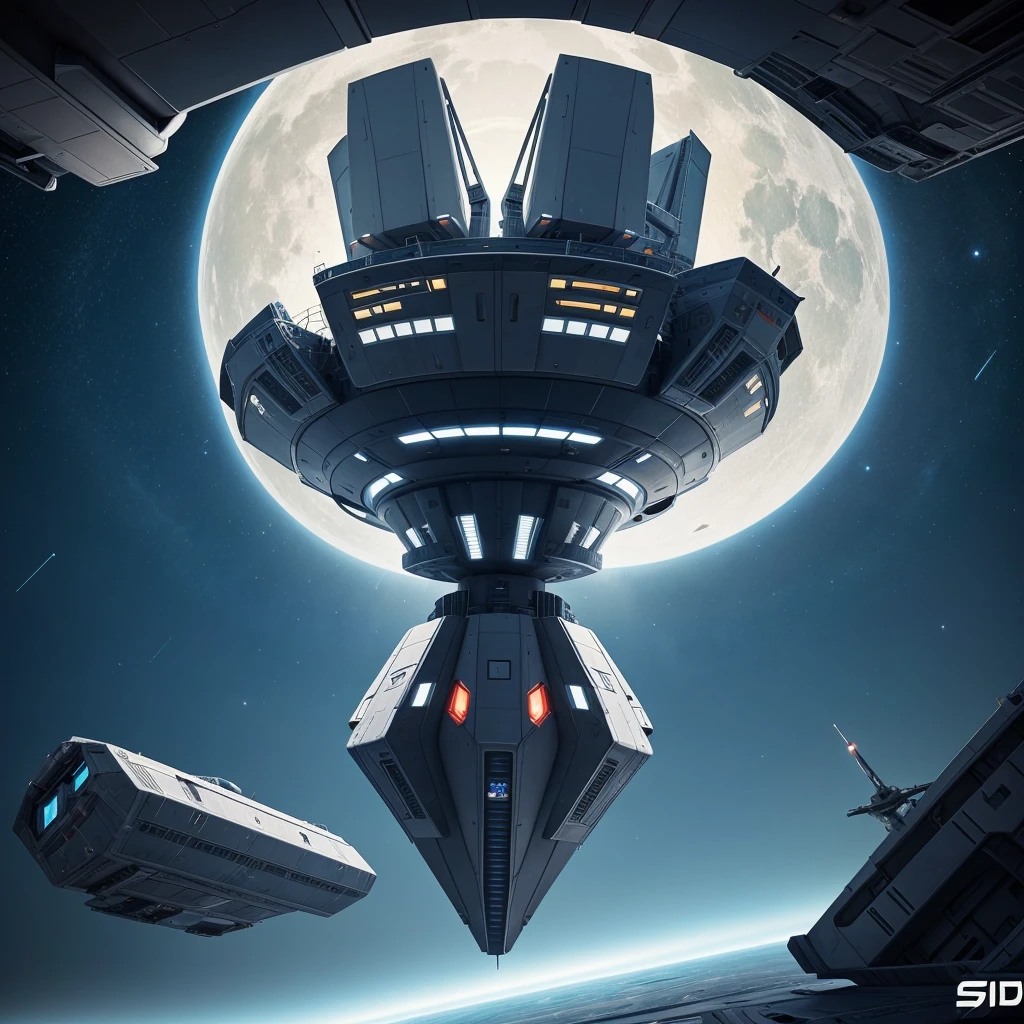 Generate an image of a spaceship suitable for a 2D space shooter game. The image should with a transparent background or a solid color background that can be easily replaced. The spaceship should have a simple, clean design with clear lines and no complex textures. The size should be appropriate for a game, ideally around 64x64 pixels, to fit well on a typical game screen. The ship should face upward to align with typical game movement dynamics. Ensure the image is freely licensed for commercial use and modifications.