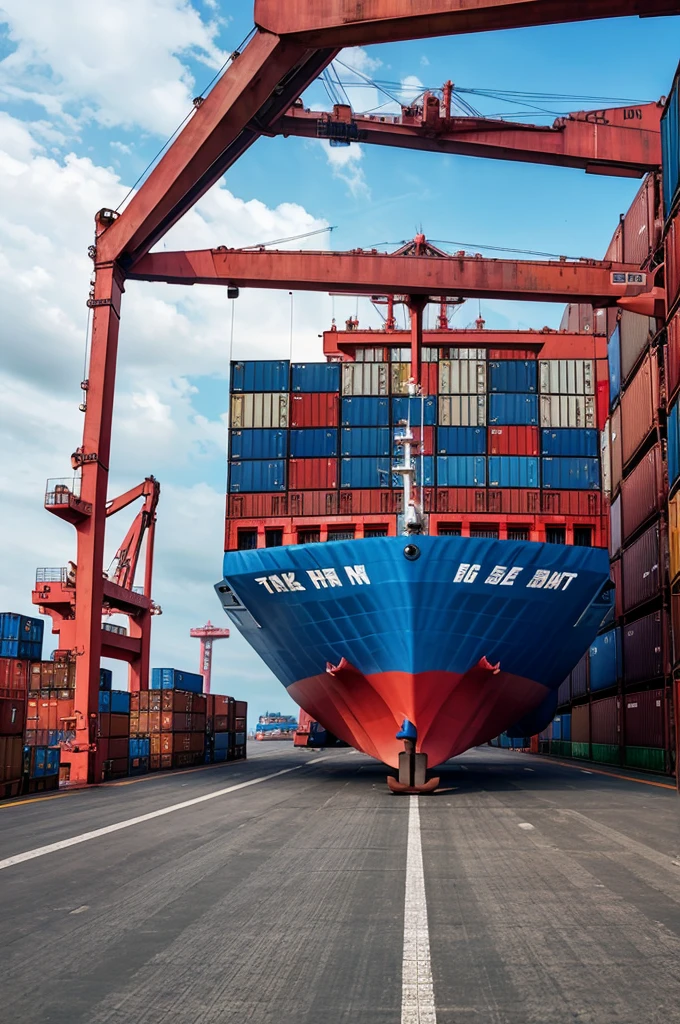 transportation,import-export, and logisticconcept, container truck,ship in Port and freight cargo plane in transportation and import-export commercial logistics,shipping business industry