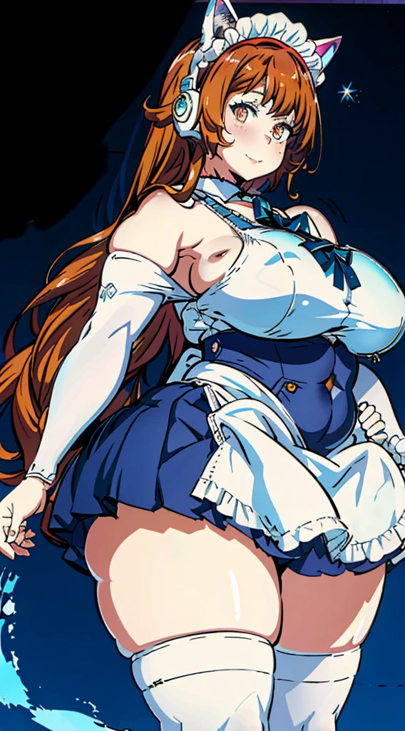 torture,Anime Girls, Azur Lane Waifu, Mega Big, Curvy and super thick breasts, slave, Looking up at me, Open thighs, Waisted Top, naked, sweet, Maid, Overweight, Fat, Cat ear, headset