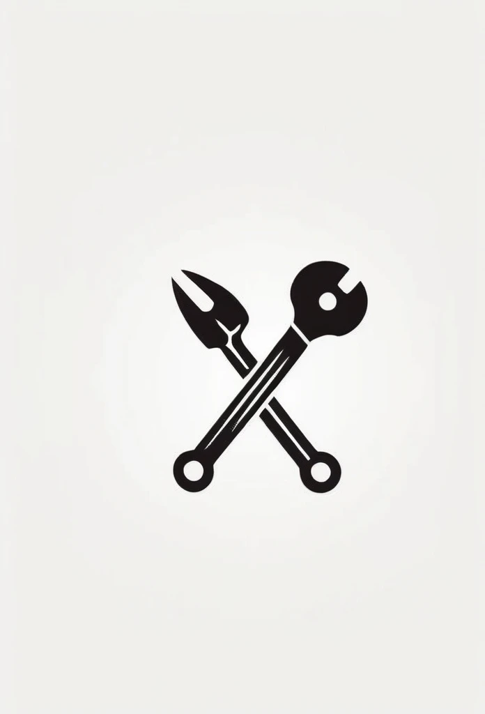 Japan's stylish electronics company logo that handles tools

a person who works in a factory using tools

Pretty cool
chic and modern design
monotone



The background is white