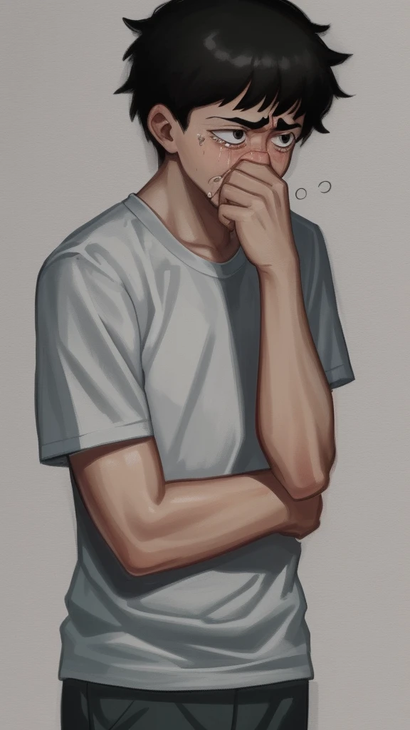 Sad boy thinking