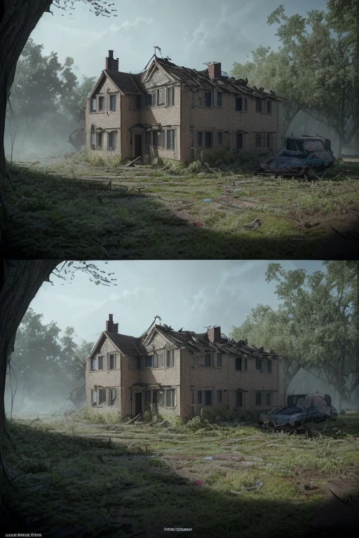 Post-apocalyptic scenario, destroyed houses and buildings, moss on houses and buildings, trees growing, large trees, lots of bush, wild flowers. Birds, various animals, wrecked cars, destroyed motorcycles. [(Hassleblad H6D-400c)], [(medium format image)],[(dreamy)],[(400 mega pixels)], (photorealistic:1.4), (RAW photo:1.2), (8k), (masterpiece:1.3), (realistic), (hyper-realistic), ultra-detailed, illustration, very_high_realistic:1.5 ,very_high_resolution:1.5, HDR, CG, unity, 8k wallpaper, Amazing ,finely detail, official art, extremely detailed CG unity 8k wallpaper, (best quality), incredibly absurdres, ultra-detailed, cinema lights, cinematic lighting, professional lighting, photon mapping, radiosity, physically-based rendering, solo focus, sharp focus,
highres, extremely detailed ,extremely delicate and beautiful, intricate detail.