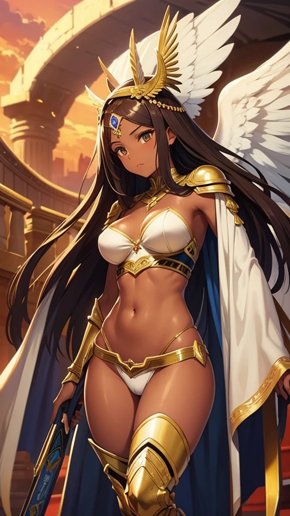 Brown skin　Beautiful War Goddess　High leg　Angel&#39;s wing　Gal Angel　Lewdな顔　Vulgar tattoos　Lewd　Fallen Angel　The despised angel