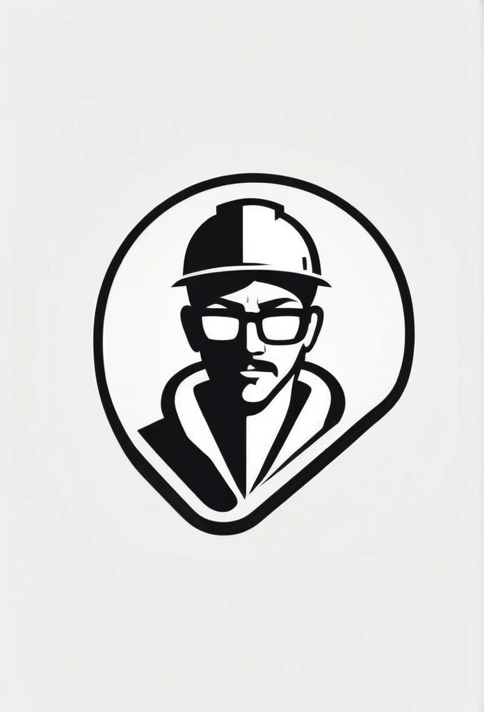 Japan's stylish electronics company logo that handles tools

Stylish, monotone person (big picture) who works in the factory with tools inside the logo

Pretty cool
chic and modern design
monotone



The background is white