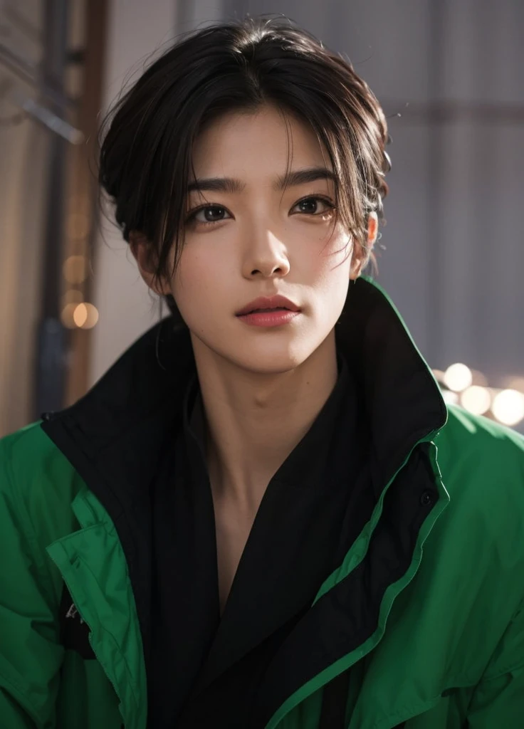 green jacket