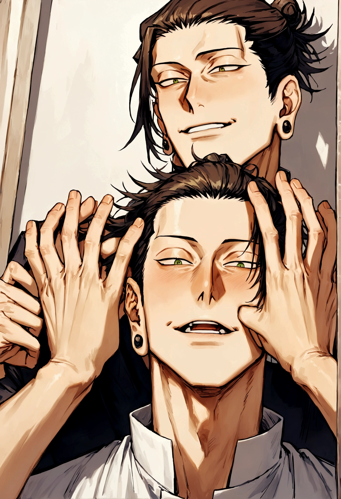 anime characters are posing for a picture with their hands up, from one piece, roronoa zoro, complex!!, nico robin, by Kamisaka Sekka, both laughing, tumblr, wallpaper!, happy!!!, future!!, by Shingei, ohararyu, portrait de shanks le roux, 🪔 🎨;🌞🌄 --auto --s2