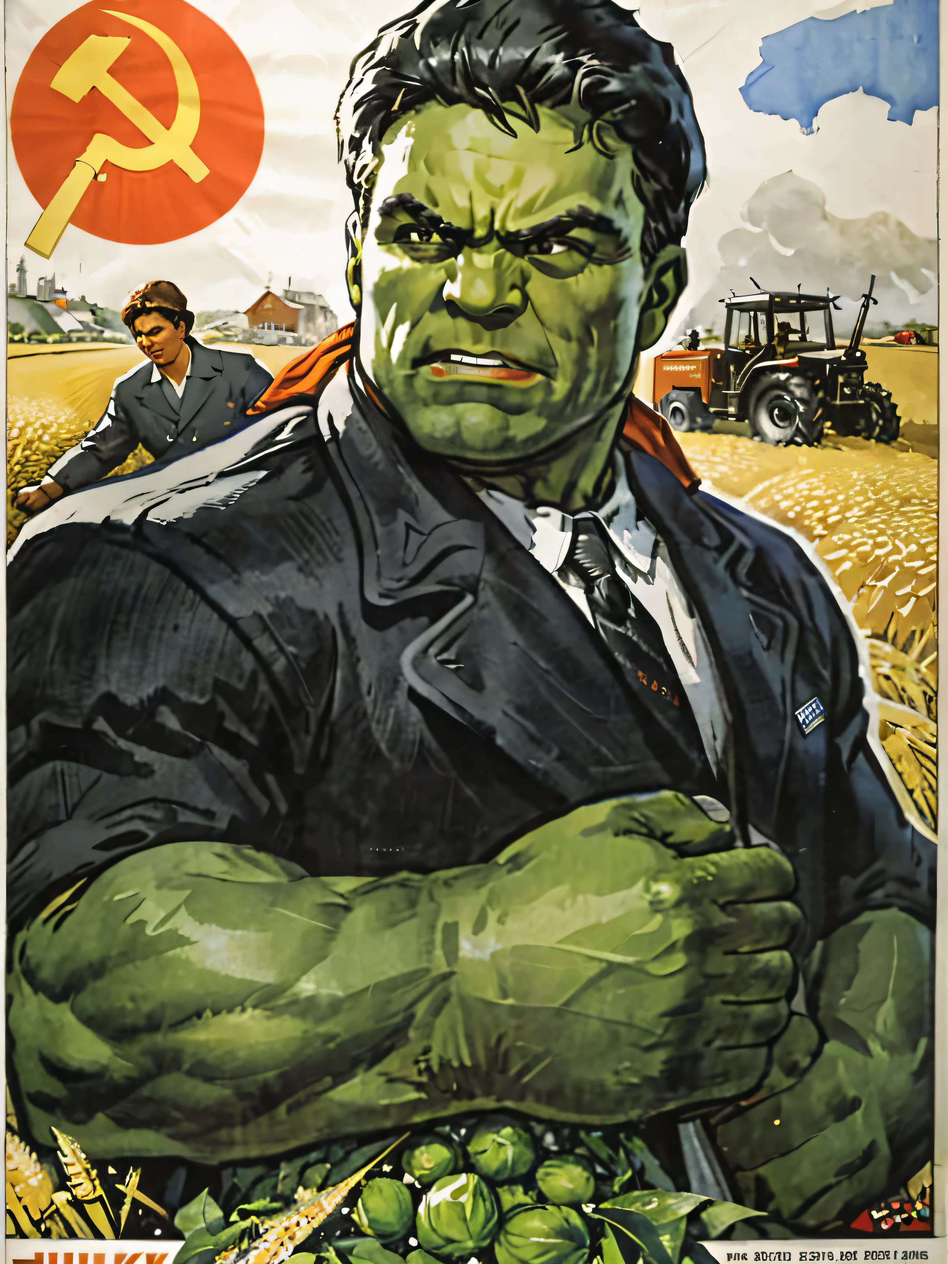 soviet poster, Hulk collective farmer