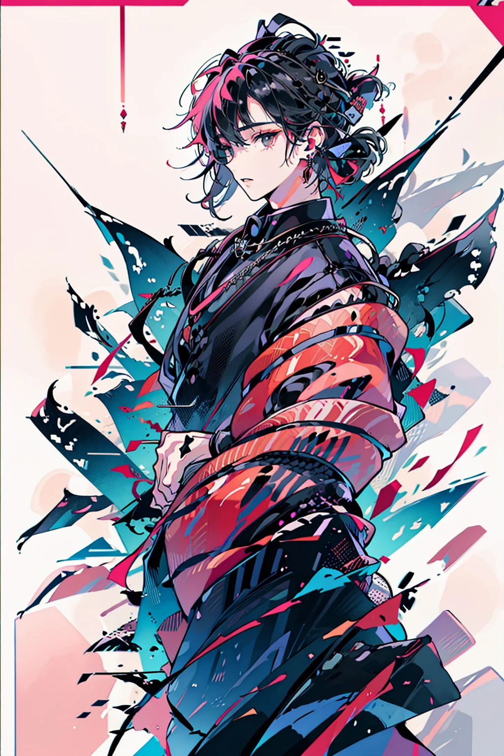 gang、male、adult、Black髪色、dark、Black、front、suit、Earrings