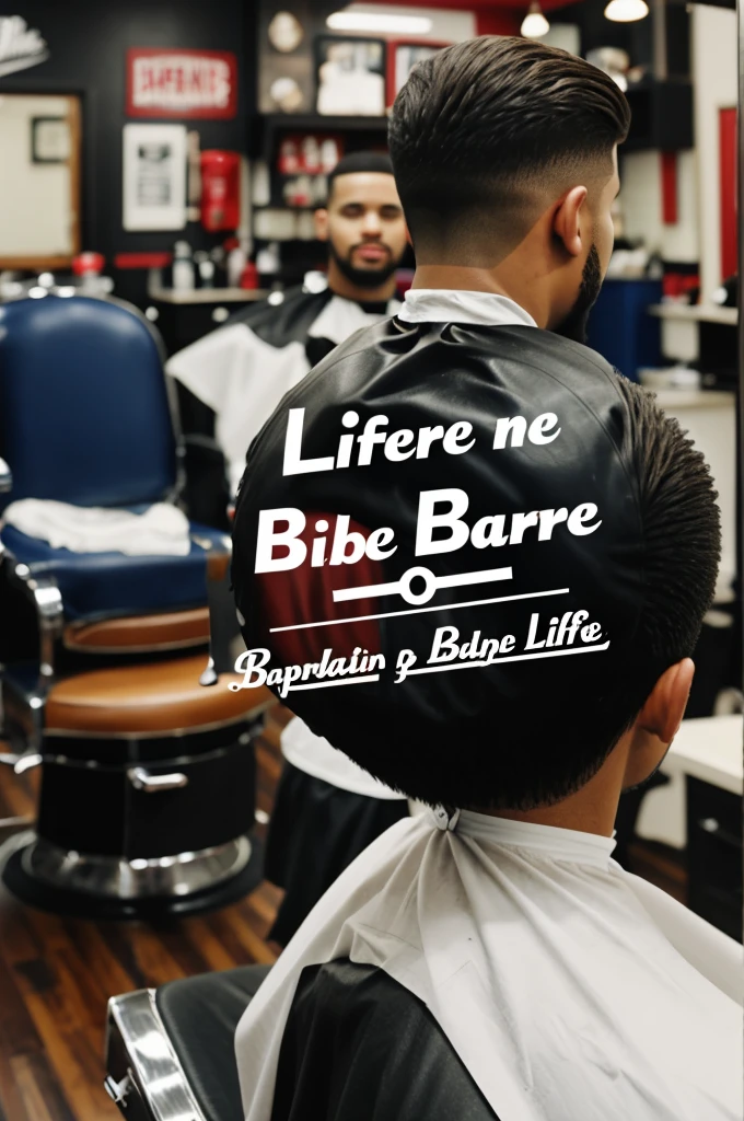 Blurred barbershop background with text saying barbershop is life