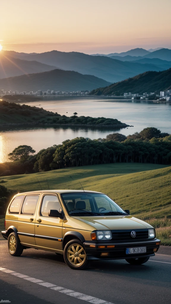 wallpaper no final de tarde, golden sunset, Volkswagen Santana GL 1987 Brazilian