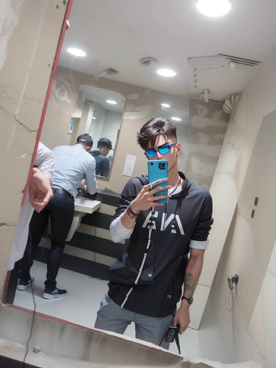 Change background cyberpunk handsome boy,realstick face,8k,ultra realstic,