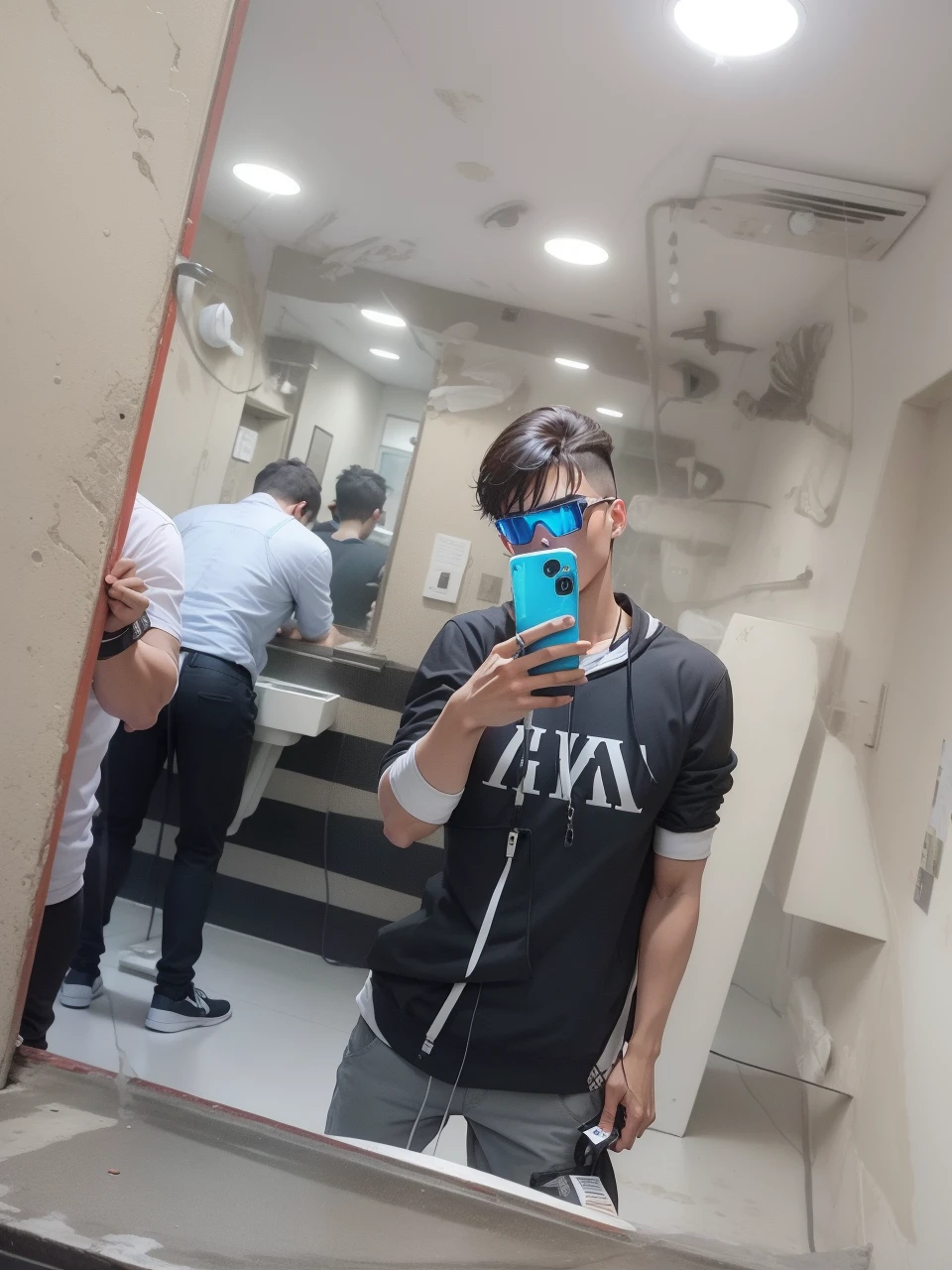 Change background cyberpunk handsome boy,realstick face,8k,ultra realstic,