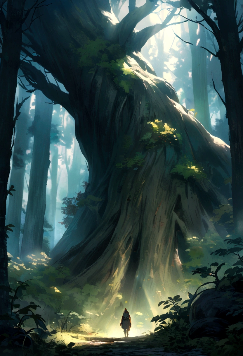 An giant ent walking in a dense forest