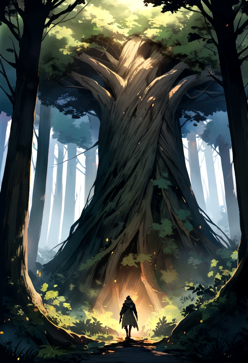 An giant ent walking in a dense forest