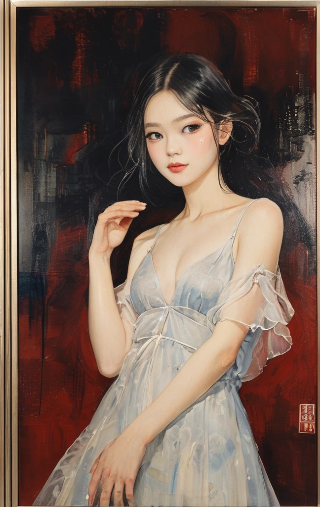 (oil painting:1.5), (NSFW:1.2), a woman joyfully twirling in the raining paint, paint raining, thick paint rainbow hair, body covered with paint, joyful, ((sfw)), calm facial expression, relaxed, gentle smile, (clothes made of liquid paint)), front view, ((small breasts, relaxed face, relaxed shoulders)), ((dynamic pose)), liquid details, correct anatomy, both arms visible, Create an illustration using the soft and ethereal qualities of watercolor. Beautiful pink skin anime model full body, sun-bathing on floating cloud along the suns surface, enticing eyes, curly hair dreamy, background thick clouds,, hyperdetailed, detailed, (masterpiece) . high fashion, luxurious, extravagant, stylish, , opulent, elegance, stunning beauty, professional, high contrast, detailed, Depict a dreamy, whimsical scene with elements that seem to merge with the background
