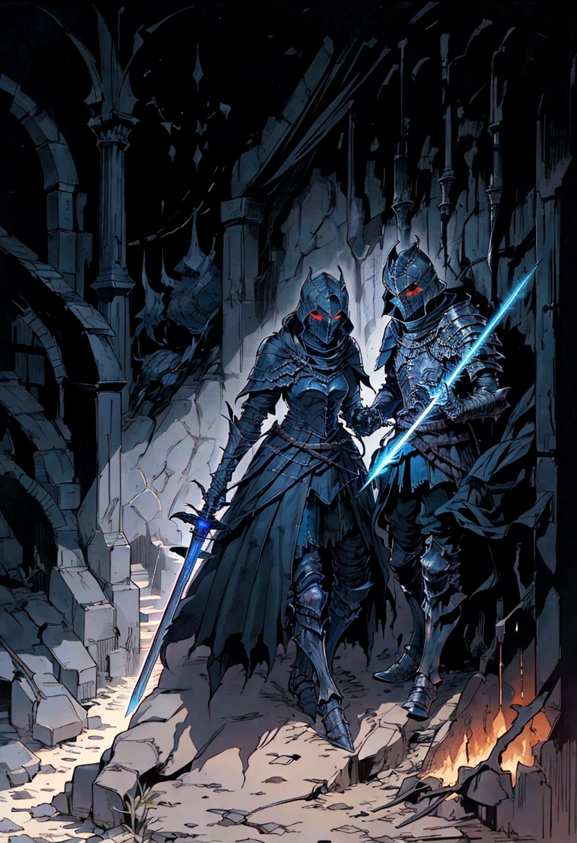 arafed knight with a sword in a dark room with flames, dark souls knight, the dark souls knight, dark souls style, dark souls art, dark souls concept art, dark souls inspired, dark souls art style, dark souls vibe, darksouls concept art, fallen knight, dark soul concept art, in style of dark souls 3, dark souls colour scheme, 1 knight only