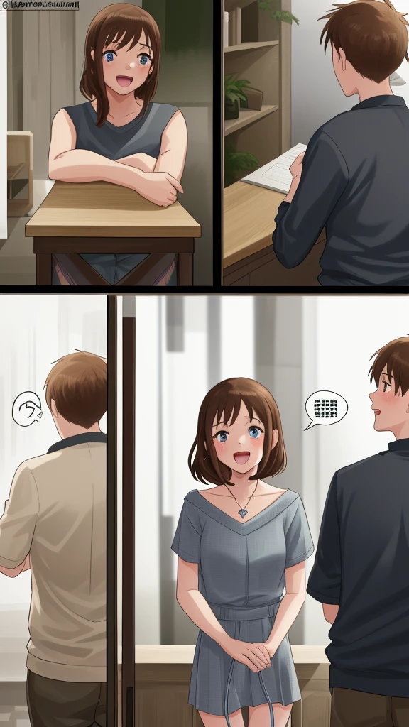 A girl and a boy talking