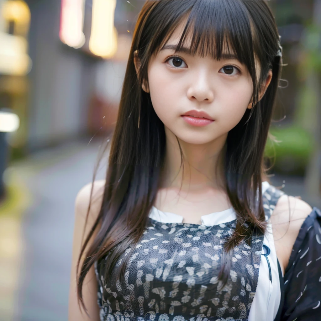 1人、on tokyo street、A city scape、night cityscape、Neon Street、Rain at night、Rain-drenched body、The upper part of the body、a closeup、A smile、、(8K、Raw photography、top-quality、masterpiece:1.2)、(realisitic、photoRealstic:1.37)、Highly detailed eyelash drawing、Sateen、Japan student、Bra white shirt looks wet and see-through in the rain、(((Top image quality))),Small、Fine skin, (Beautiful hair), (Perfect Anatomy), (Realistic), (Dynamic Angle), Pose Seductive,Perfect,Sensual look、top-quality、hight resolution、