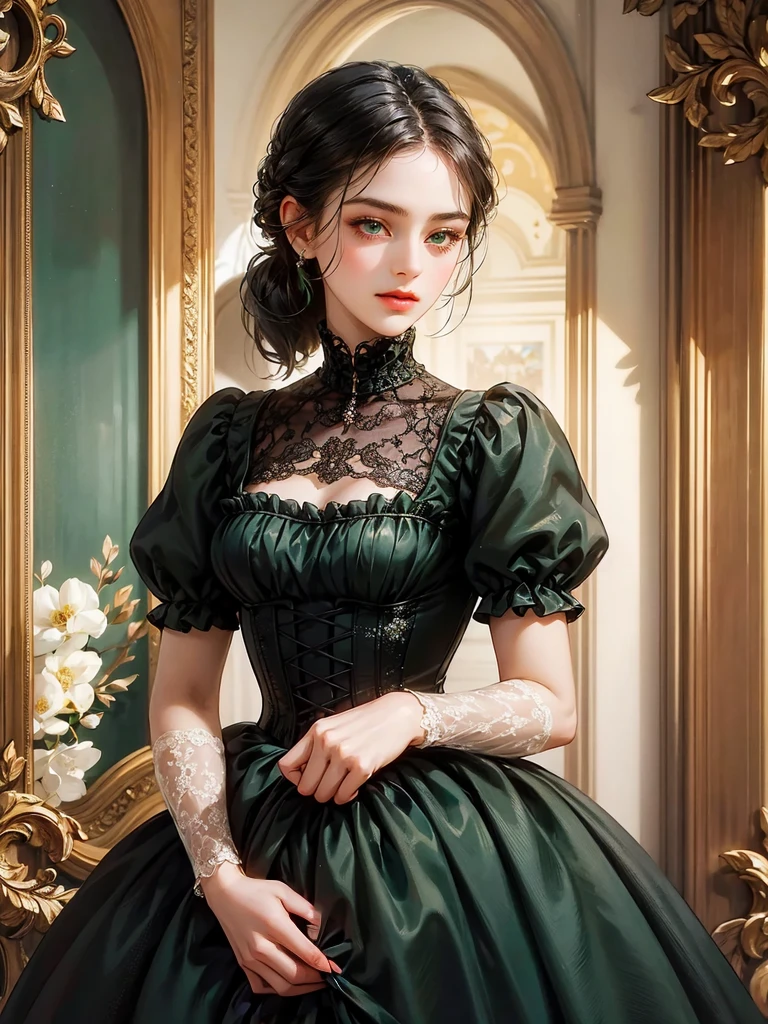 Repainting the hand. The hand touches the dress
