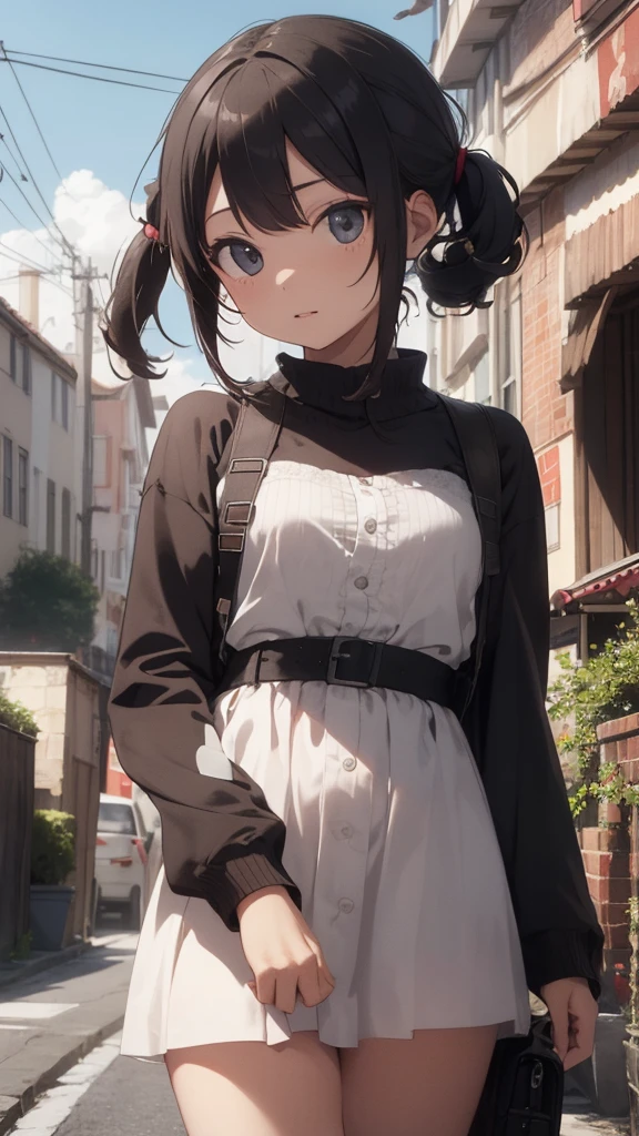 4K, high quality, God&#39;s Rays, beautiful, Good lighting, sexy, Big Breasts, Thick thighs, skirt, black skirt, high school girl uniform, Sailor suit, high school girl, anime high school girl, rain, Wet shirt, Wet white shirt, Wet shirt being see through, A wet, see-through white shirt, Black Hair, Dark Eyes, See-through shirt that shows nipples, Areola, long skirt