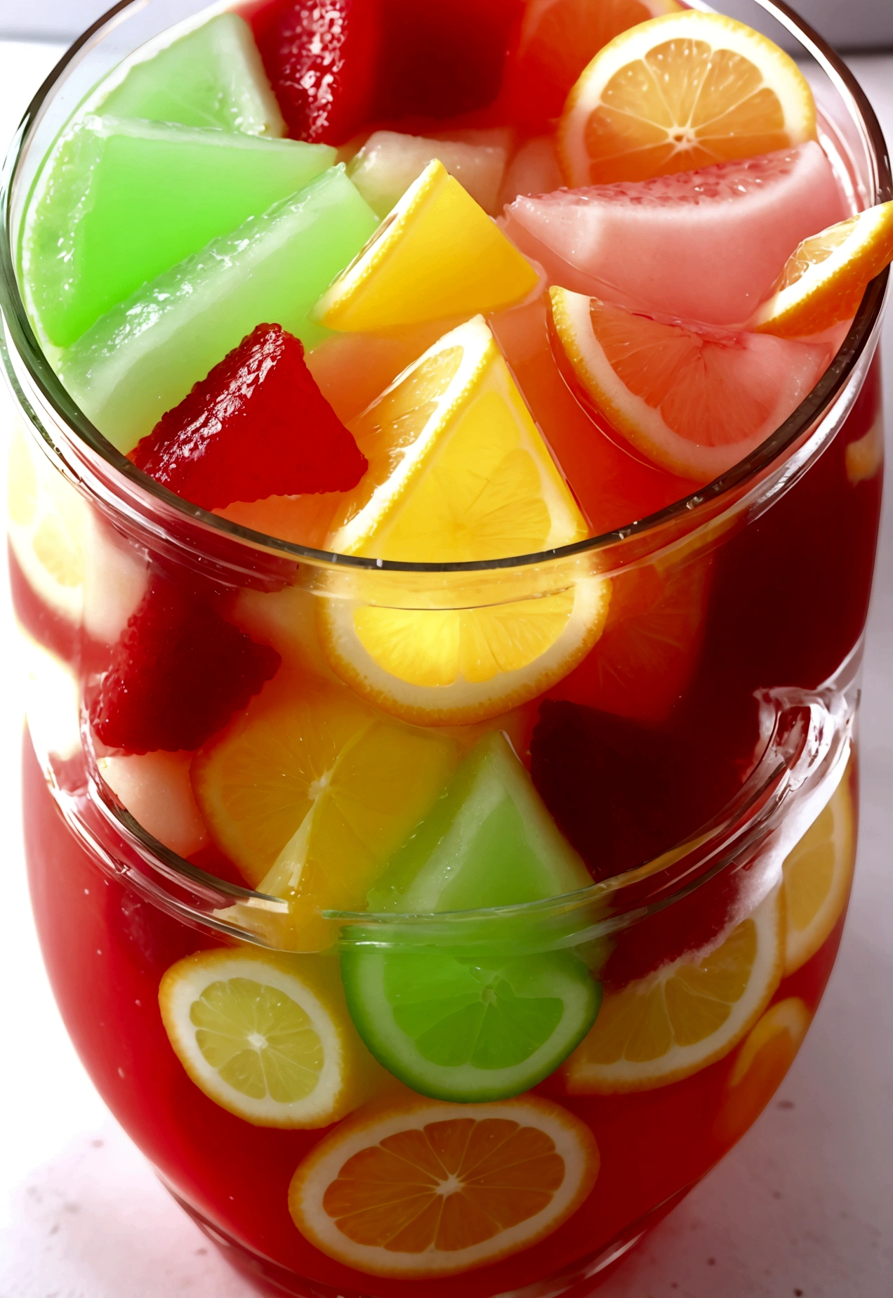 Colorful jelly punch
