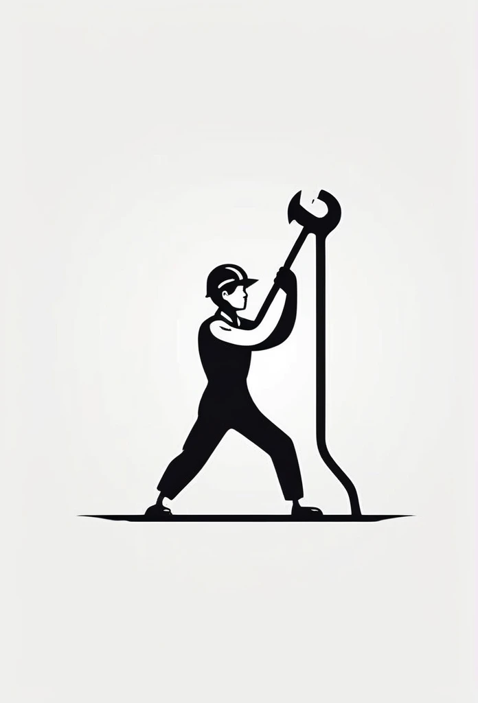 Japanese、Handling tools、Inside the stylish logo of an electric company、Handles tools such as spanners、Depicting people who work hard(Overall image)
Face is not visible. Pretty cool, chic and modern design. Monotone background is pure white.