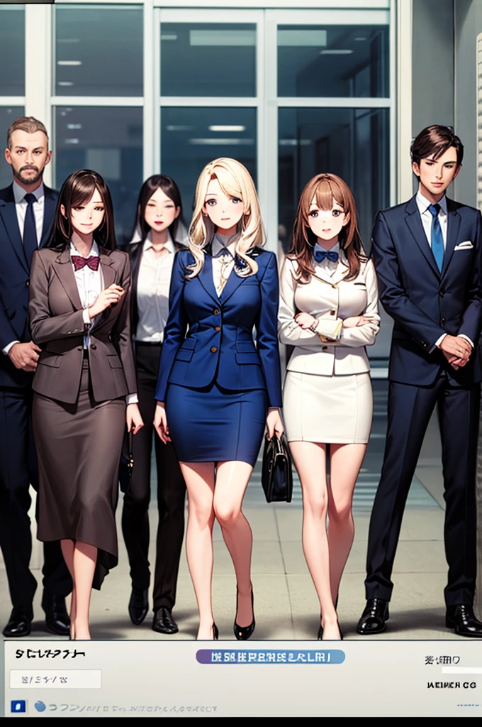 {{Mature Woman, White people}}, View your viewers, Hazel Eyes, Very detailed, Medium chest, Brown Hair, airport, flight attendant, uniform, Blue blazer, Blue tie, Blue Skirt, Midi Skirt, Pencil Skirt, Blue High Heels, Happy, 最high quality, high quality, Very detailed anime screencap, {{{{Crowded, Multiple Girls, Thousands of sisters, Millions of sisters,Billions of Sisters, clone, Doppelganger, Matching outfits, Matching hairstyle}}}}, whole body