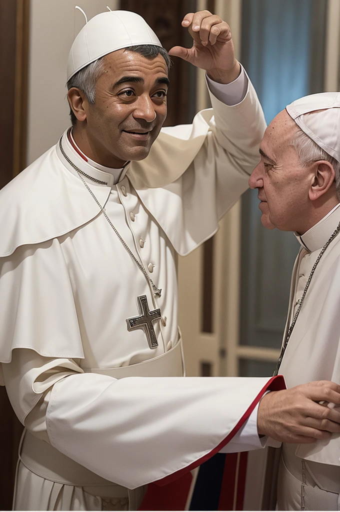 Romario blessing Pope Francis