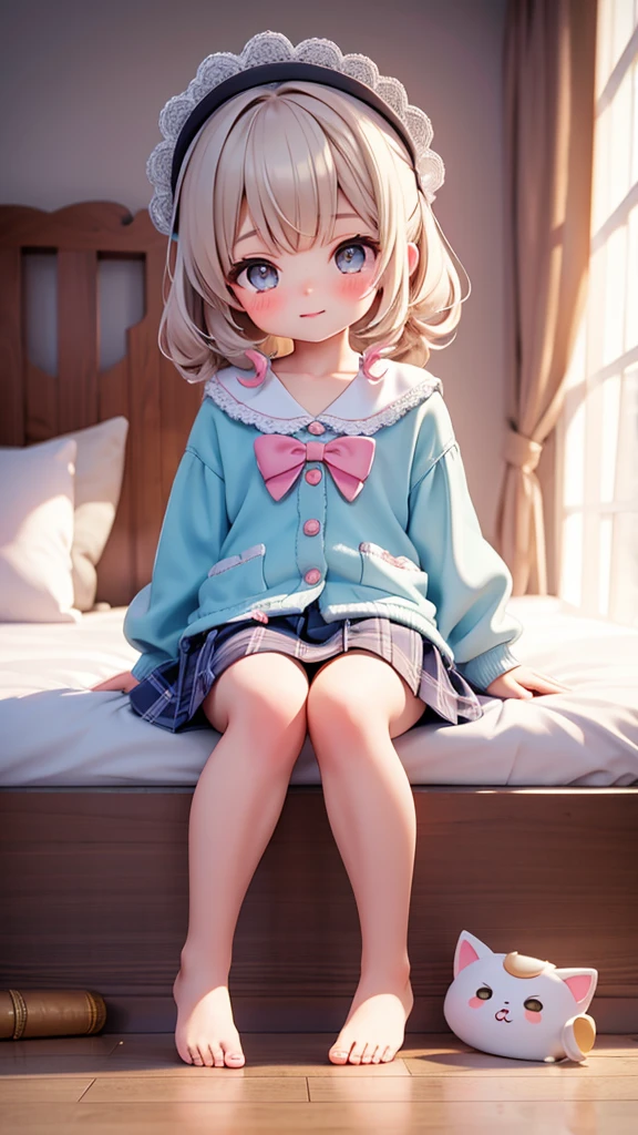 ((petite bishojo, 2girls)), ((kawaii lolie)), ((watery eyes)), ((masterpiece)), (top quality), ((hyper detailed)), (beautiful and aesthetic), (exquisite), (depth), (super detailed skin), (high standard), ((high resolution)), (perfect anatomy), (full body), (blush), (lipstick), (bare foot), (own room), (big bow in hair), ((gyaru, girl sitting, wariza)), ((lesbian, waiting kiss face))