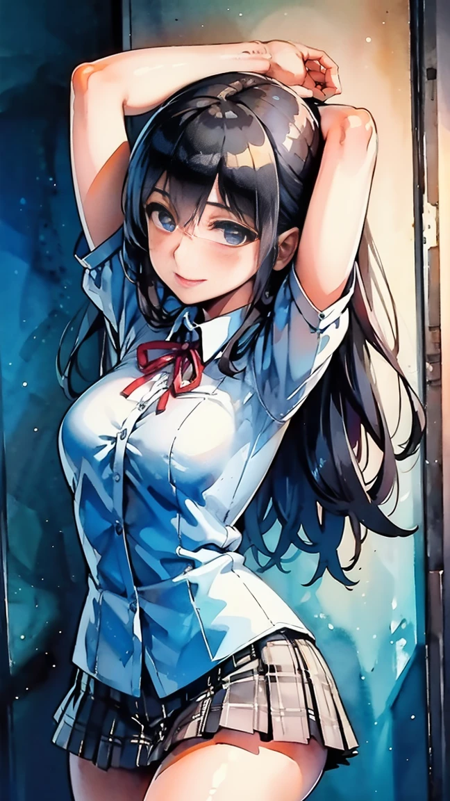 [WAI-ANI-NSFW-PONYXL:100],
score_9, score_8_up, score_7_up, score_6_up, score_5_up, score_4_up, masterpiece, best quality, source_anime, shiodare,
rating_explicit,


1girl, 1man, hetero, (princess carry, carrying person:1.2), vaginal, sex, hug, arms around neck,
sleepy, half-closed eyes, heavy breathing, blush, pussy juice, light smile, (open mouth:0.6),
classroom,
BREAK
15yo, loli, (large breasts:1.2), (black hair:1.2), (medium long hair:1.2), (hair between eyes:1), (straight hair:1.1), grey eyes, ultra detailed eyes, (tareme:1.3),(half-closed eyes:0.8),

BREAK (school uniform), (white collared shirt, plain pattern shirt, short sleeves, shirt tucked in:1), (red plain pattern narrow neck ribbon:1.1), (button gap:1),

BREAK (black and grey plaid pattern skirt:1), (pleated skirt, miniskirt:1.2),
BREAK faceless male, (8k, RAW photo, best quality, masterpiece, highres, absurdres, ultra detailed:1.3), (Photography, realistic, photo-realistic:1.4), (beautiful natural lighting, beautiful deatailed shadow, beautiful detailed glow :1.4), atmospheric, BREAK BREAK wakame,wakame,wakame,(cowboy shot,from front:1.4), BREAK manga illustration.media,manga style,(water color:1.15),