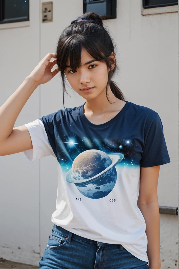 Simple t shirt design for astronomy club without any person