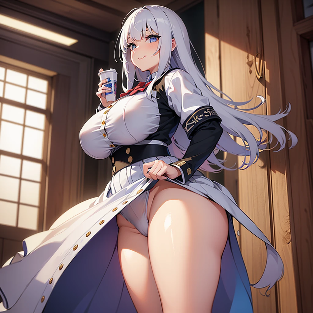 (8K), (best qualityer: 1.2), (realisitic), (fotorrealisitic: 1.37), ultra high definition, 1 girl, cute, ssmile, cloused mouth, Beautiful Details, beautiful nose, whole body, hair wet, Dalsefo colossal, pork, schoolar uniform, thicc thighs