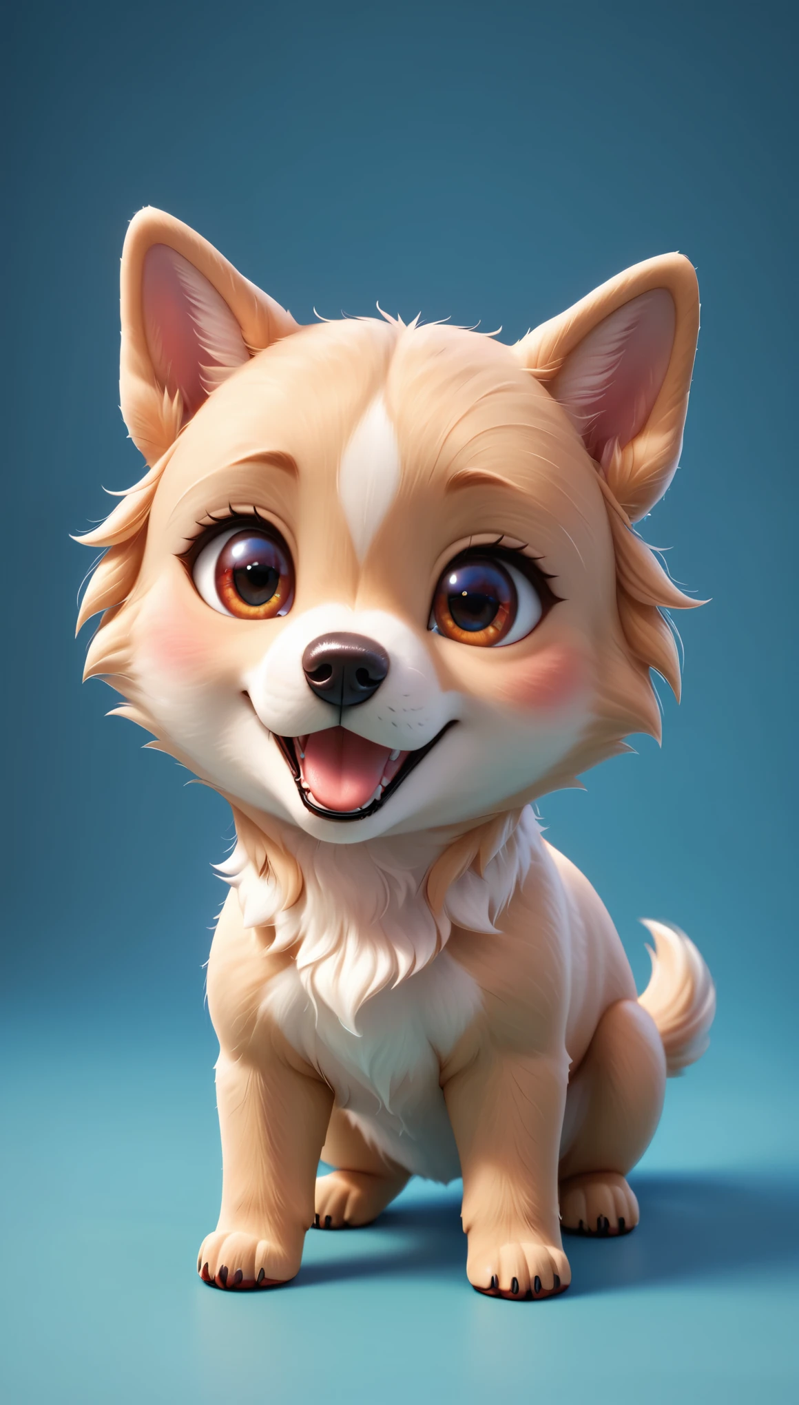 4d photographic image of full body image of a cute little chibi dog realistic, vivid colors octane render trending on artstation, artistic photography, photorealistic concept art, soft natural volumetric cinematic perfect light,Toto fetching a red ball and bringing it back to a laughing