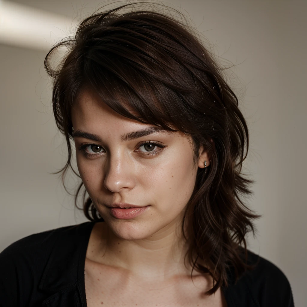 1 woman,22 ans , of wave cheveux, dark brown eyes, profil