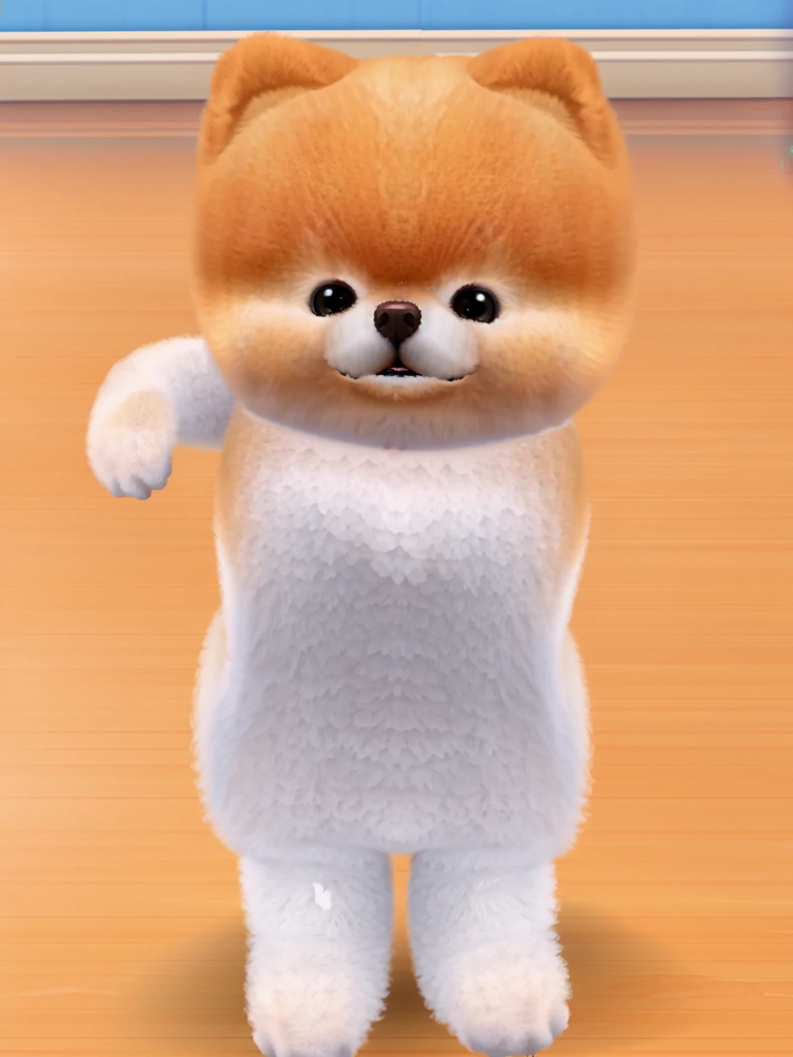 1 fluffy little Pomeranian,Fine fluff,Extremely fine hair,best quality,masterpiece,(Soft colors:1.2)
