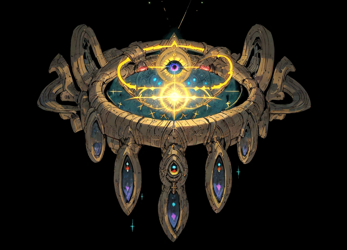 an eye with a glowing glow on it, ancient symbol behind it, fantasy game spell symbol, all seeing eye, mystic eye, all - seeing eye, mystical third eye, supernatural golden eyes, eye of horus, cyberpunk demonic symbols, ( all seeing eye ), morrowind, wedjat eye, protoss!!!!, neverwinter nights, 3rd eye