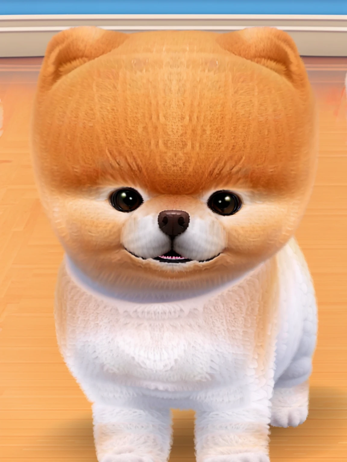 1 fluffy little Pomeranian,Fine fluff,Extremely fine hair,best quality,masterpiece,(Soft colors:1.2)