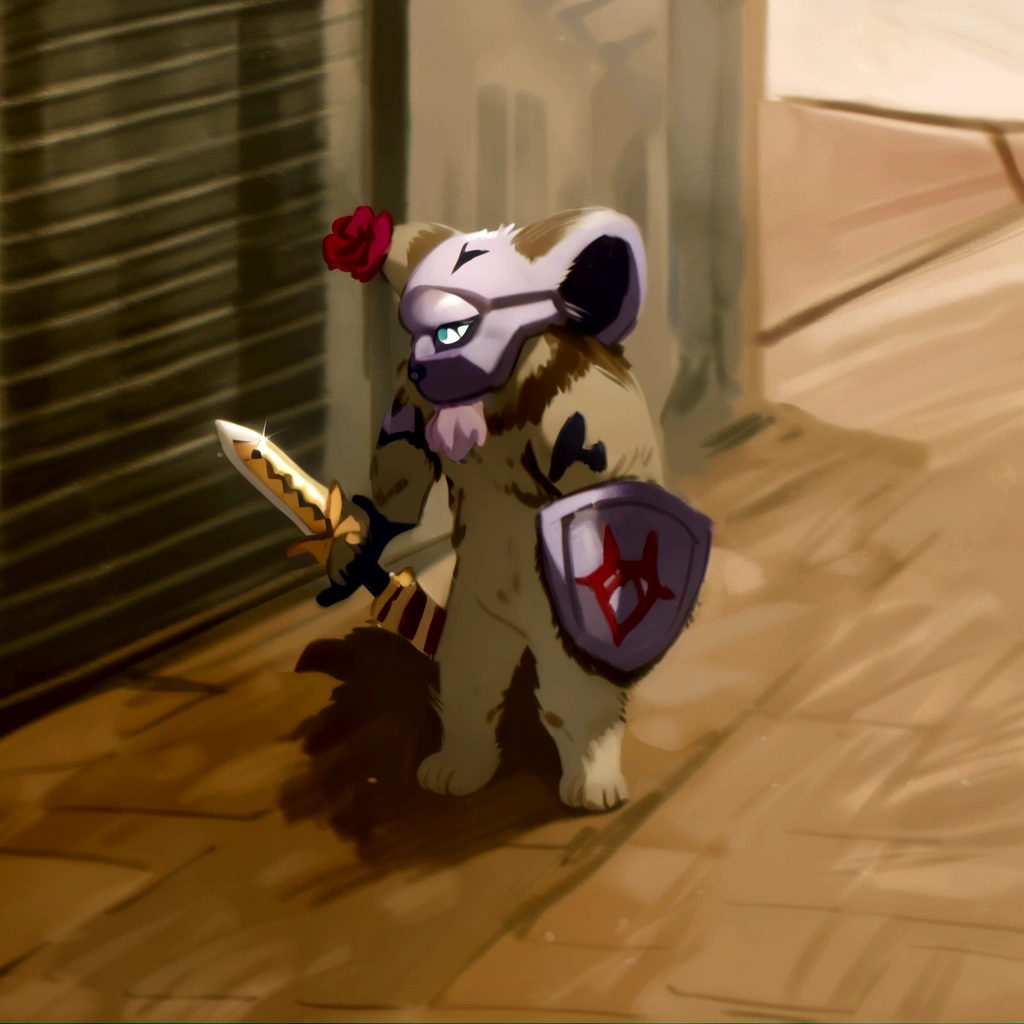 Cat man with sword and armor